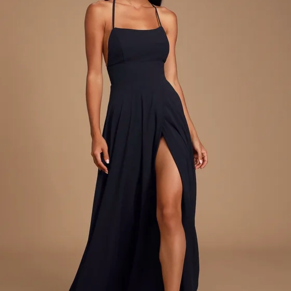 Lulu's Black Strappy Maxi Dress